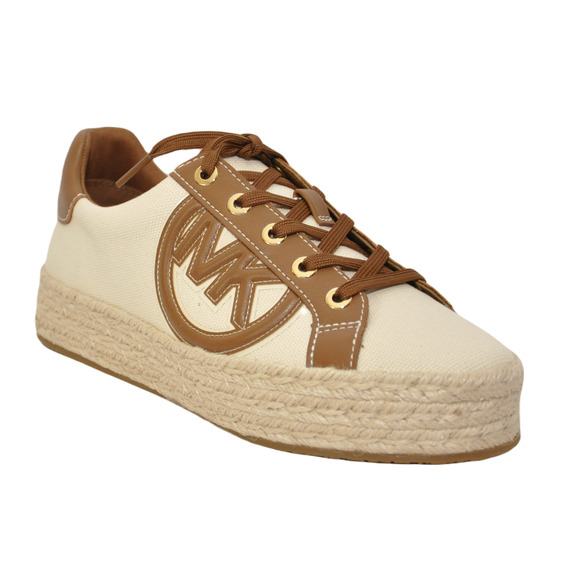 Michael Kors Poppy Espadrille Lace-Up Canvas Sneaker Light Cream Nib - Picture 1 of 7